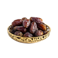 3D Ramadan Dates on a Golden Tray png