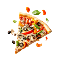 Savory Veggie Pizza Slice png