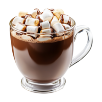 Hot Chocolate With Marshmallow Isolated on Transparent Background png