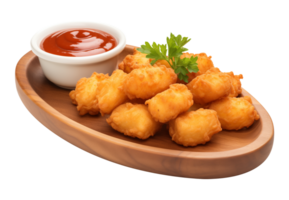 Tater Tots with Dipping Sauce Isolated on Transparent Background png