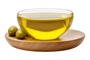 Olive Oil on Transparent Bowl Isolated on Transparent Background png