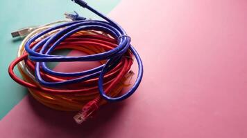 Vibrant background with colorful cables in dynamic layout video