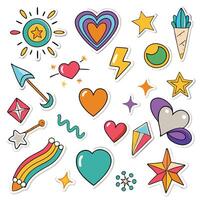 a collection of colorful stickers on a white background vector