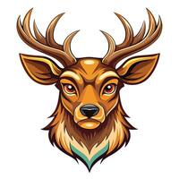 head of deer white background illustration vector
