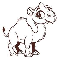 cartoon camel with big eyes and smile vector