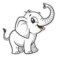 cartoon elephant with a long trunk and trunk vector