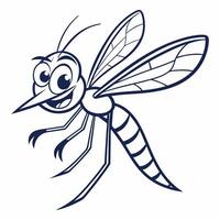 a cartoon mosquito with a big smile vector