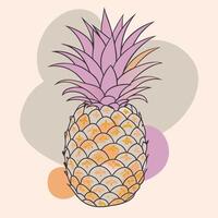 a pineapple is shown in a colorful background vector