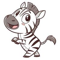 a cartoon zebra standing with mouth open vector