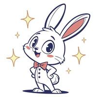 a cartoon rabbit in a bow tie and suit vector
