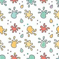 Colorful abstract seamless pattern with paint splatters and drops. vector