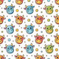 Colorful cartoon cow pattern background. vector