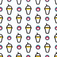 ice cream seamless pattern with dots and circles vector