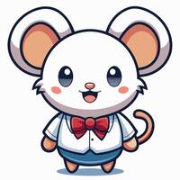 a cartoon mouse wearing a bow tie and shirt vector