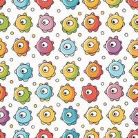 Colorful cartoon monsters seamless pattern. vector