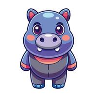 a cartoon hippo with big eyes and big nose vector
