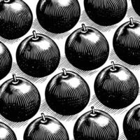 a black and white illustration of apples vector