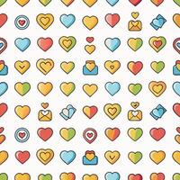 a colorful pattern of hearts and other symbols vector