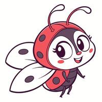a ladybug with a black and white polka dot costume vector