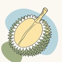a durian fruit, is shown in cartoon style vector