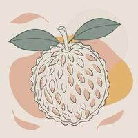 an illustration of fruit with leaves vector