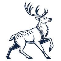 a deer with antlers is standing on its hind legs vector