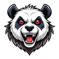 a panda bear head with eyes and open mouth vector