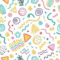seamless pattern colorful geometric shapes and shapes vector