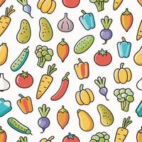 Colorful seamless pattern with various vegetables. vector