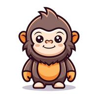 monkey cartoon character illustration Cheerful and unique illustrations with cute characters and bright purple colors. vector