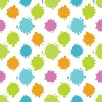 Colorful abstract paint splatters seamless pattern on white background. vector