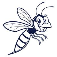 a cartoon wasp with a smile on its face vector