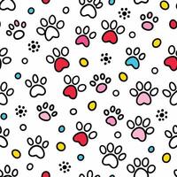 seamless pattern with prints and white background vector