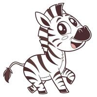a cartoon zebra is standing and smiling vector