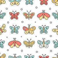 seamless pattern with colorful butterflies vector