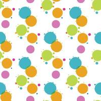 Colorful abstract seamless pattern with overlapping circles in teal, orange, green, and pink. vector