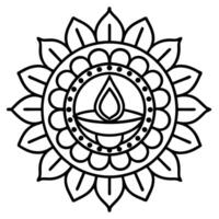 a black and white drawing of flower with a candle in it vector