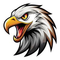 eagle head with mouth and open beak vector