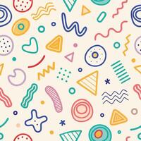 Abstract colorful shapes seamless pattern. vector