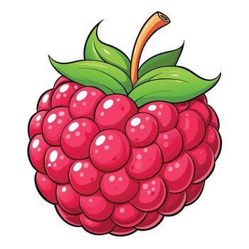 a cartoon raspberry on a white background vector