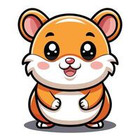 cartoon hamster sitting on its hind legs Cheerful and unique illustrations with cute characters and bright purple colors. vector