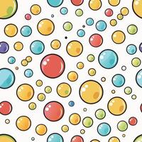 bubbles seamless pattern and unique illustrations with cute characters and bright purple colors. vector
