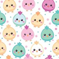 Cute pastel chicks seamless pattern. vector