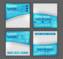Blue Gradient Social Media Template for Health and Tech Brands with Editable Text and Modern Layout vector