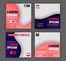 Modern Social Media Post Template with Pink and Purple Gradient Design for Tech, Carpentry, and Plumbing Service Ads vector