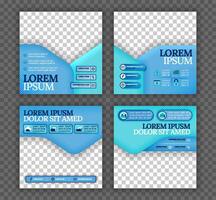 Modern Social Media Post Template with Blue Gradient Design for Health, Tech, and E-commerce Promotions vector