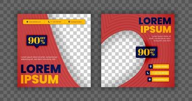 Modern Social Media Post Template with Red Gradient Design for Food and Beverage Business Marketing and Promotions vector