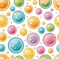 Colorful glossy bubbles pattern on white background. vector