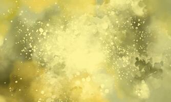 Olive Yellow Watercolor Abstract Background with Splatter Effect vector