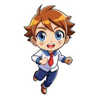 a cartoon boy in a business suit running vector